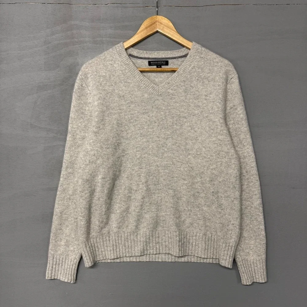 LOT OF 2 Banana‎ Republic 100% Merino Wool Italian Yarn Men's Sweater Medium